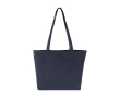 XL recycled cotton bag with zipper and pocket, 500 g/m² colour navy-blue