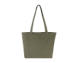 XL recycled cotton bag with zipper and pocket, 500 g/m² colour green