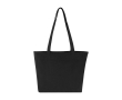 XL recycled cotton bag with zipper and pocket, 500 g/m² colour black