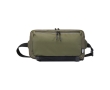 Recycled polyester crossbody bag with mesh compartments colour green