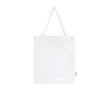 Recycled cotton shopping bag with long handles, 140 g/m² colour white