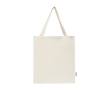 Recycled cotton shopping bag with long handles, 140 g/m² colour natural
