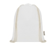 Durable recycled cotton drawstring bag, 140 g/m² colour white