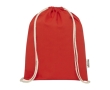 Durable recycled cotton drawstring bag, 140 g/m² colour red