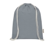 Durable recycled cotton drawstring bag, 140 g/m² colour grey