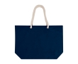 Recycled cotton beach bag with rope handles, 270 g/m2 colour navy-blue