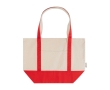 Multi-purpose recycled cotton bag with double handles, 320 g/m2 colour red