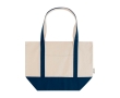 Multi-purpose recycled cotton bag with double handles, 320 g/m2 colour navy-blue