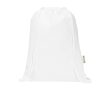 Recycled cotton and RPET drawstring backpack, 5L, 140 g/m2 colour white