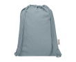 Recycled cotton and RPET drawstring backpack, 5L, 140 g/m2 colour grey