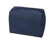 Recycled polyester travel toiletry bag with handle and zip colour navy-blue