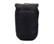 Expandable laptop backpack, roll-top closure, polyester, 17\" colour black