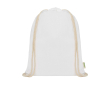Organic cotton drawstring bag with natural cords 5L 140 g/m² colour white