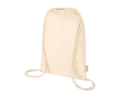 Organic cotton drawstring bag with natural cords 5L 140 g/m² colour natural
