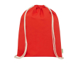 Organic cotton drawstring bag with natural cords 5L 140 g/m² colour red