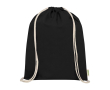 Organic cotton drawstring bag with natural cords 5L 140 g/m² colour black
