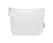 Organic cotton wash bag with compartment and zip 1L 180 g/m2 colour white
