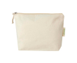 Organic cotton wash bag with compartment and zip 1L 180 g/m2 colour natural