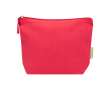 Organic cotton wash bag with compartment and zip 1L 180 g/m2 colour red