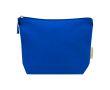 Organic cotton wash bag with compartment and zip 1L 180 g/m2 colour royal blue