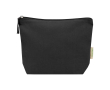 Organic cotton wash bag with compartment and zip 1L 180 g/m2 colour black
