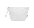 Large organic cotton wash bag with zip and strap 3L 180g/m2 colour white