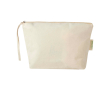 Large organic cotton wash bag with zip and strap 3L 180g/m2 colour natural