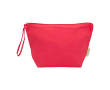 Large organic cotton wash bag with zip and strap 3L 180g/m2 colour red