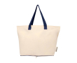 Foldable recycled cotton bag with GRS certificate 7L 140 g/m2 colour navy-blue