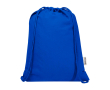Recycled cotton drawstring bag with quick closure 5L 180gsm colour royal blue