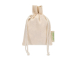Cotton gift bag with drawstring closure 140gsm colour natural