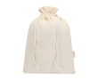 Cotton gift bag with drawstring closure 140 g/m² colour natural