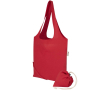 Foldable tote bag with recycled cotton drawstring 140 g/m2 colour red