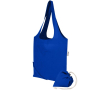 Foldable tote bag with recycled cotton drawstring 140 g/m2 colour royal blue
