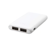 Pocket-sized external battery with two ports, 5,000 mAh colour white