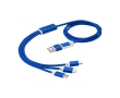 5-in-1 aluminium cable with copper coating and iOS output colour royal blue