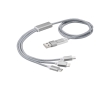 5-in-1 aluminium cable with copper coating and iOS output colour silver