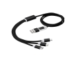 5-in-1 aluminium cable with copper coating and iOS output colour black