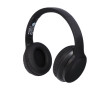 Foldable headphones with microphone, recycled plastic colour black