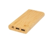 Bamboo power bank with LED and touch button, 10,000 mAh colour natural