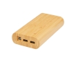 Bamboo power bank with LED and touch button, 20,000 mAh colour natural