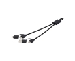 6-in-1 data transfer and charging cable for devices colour black