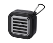 Recycled plastic solar speaker with Bluetooth and integrated flashlight colour black