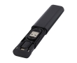 Multifunctional charging and data transfer cable colour black