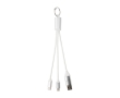 4-in-1 charging cable with keyring made of recycled aluminium colour silver