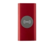 Wireless recycled aluminium power bank, 8,000 mAh colour red