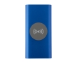 Wireless recycled aluminium power bank, 8,000 mAh colour royal blue