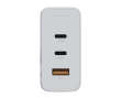 Recycled plastic charger plug with 3 ports, 100W colour white