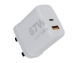 British plug charger made of recycled plastic, 67W colour white