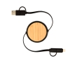 Retractable 5-in-1 fast charging cable with data sync colour black